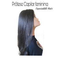 Prótese Capilar feminina cabelo humano castanho médio micropele 10x9cm