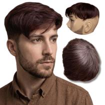 Prótese capilar masculina Topo cabeça Tic-tac 17x17 orgânica Prótese capilar masculina Topo cabeça Tic-tac 17x17 orgânica