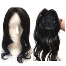 Prótese Capilar Topo de Cabeça Humano Liso 45cm franjão - Mega Hair e Apliques