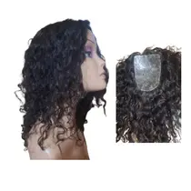 Prótese capilar topo injetado cabelo humano cacheado 15x13cm