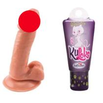 Protese de Borracha Com Escroto e Veias 12,9 X 2,5cm Natural e Gel Kuloko 15g - Li Nature