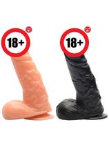 Protese maciça com ventosa 21 x 4,7cm prazer e cia Protese maciça com ventosa 21 x 4,7cm prazer e cia