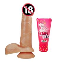 Prótese Maciça Ponto G tamanho 16 cm X 3,7 cm e Gel Lubrificante - Li Nature