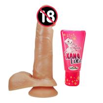 Prótese Maciça Ponto G tamanho 20 cm X 4,7 cm e Gel Lubrificante - Li Nature