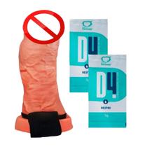 Prótese Oca 20x5 Cm Deixa Grosso Grande + 2 Lubrificante D4 Sachê