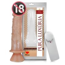 Prótese Peniana Com Vibro E Ventosa Vibrador Feminino Ponto G 18 X 4,4 cm - Sexy Fanatsy Sex Shop Produtos Adultos - Sexy Fantasy