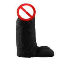 Prótese Preta Maciça Com Escroto 23 X 7,3 Cm Sexy Fantasy