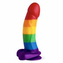 Prótese Realística Dildo Pride com Escroto e Ventosa 19cm x 4cm