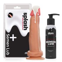 Prótese Splash com Ventosa e Lubrificante 16x4cm Prótese Splash com Ventosa e Lubrificante 16x4cm