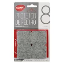 Protetor adesivo eva quadrado 4x4cm 8 peças cinza clink