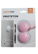Protetor Adesivo Porta Maçaneta Parede Anti-Impacto Rosa