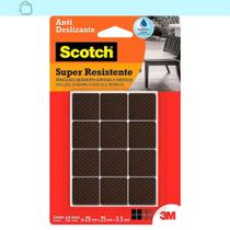 Protetor Antideslizante 3M Scotch Quadrado Preto Médio 12 Unidades