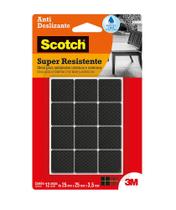 Protetor Antideslizante 3M Scotch Quadrado Preto Médio - 12 unidades