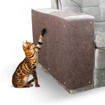 Protetor Arranhador Gato Protetor Lateral Para Braço de Sofá Kit c/ 2 Chocolate