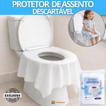 Protetor Assento Vaso Sanitário Descartável c/ Adesivo Plástico Infantil Impermeável Kit 30 MONOLO -