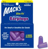 Protetor Auricular Macks Slim Fit Foam Earplugs Violeta Roxo 31dB Espuma 10 Pares Com Case Viagem Avião Trabalho Estudo Tampão de Ouvido