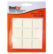 Protetor autoadesivo para moveis em eva quadrado creme com 18 pecas 3cm - Bestfer