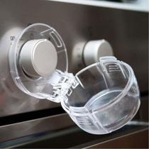 Protetor Botão de Fogão á Gás Tampa CookTop Forno Cozinha Trava de Segurança Transparente Proteção Criança Bebês Acessório Resistente Durável