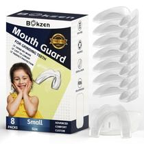 Protetor bucal Bokzen Kids para moer dentes, pacote com 8 unidades transparentes