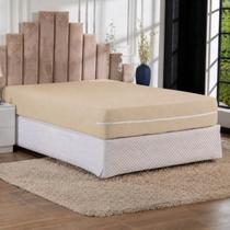 Protetor Capa de Colchão Bege Cama Box Malha Queen Premium Protetor Capa de Colchão Bege Cama Box Malha Queen Premium