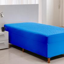 Protetor Capa De Colchão Impermeável Para Box Conjugado Solteiro Azul royal
