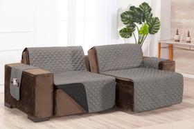 Protetor capa de para sofá king reclinável 2,20m x 2,40m com porta objetos