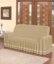 Protetor Capa De Sofá 3 Lugares Dália Microfibra Peletizada