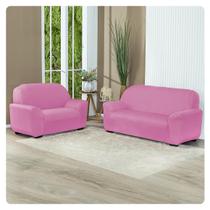 Protetor Capa De Sofá Lisa 2 e 3 Lugares Rosa Protetor Capa De Sofá Lisa 2 e 3 Lugares Rosa