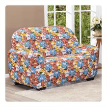 Protetor Capa De Sofá Lisa Avulsa Coladinha 2 Lugares Estampada