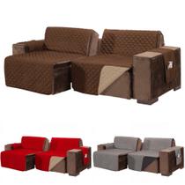 Protetor capa de sofa retratil e reclinavel de 2 modulos 1,20m cada + dupla face + porta objetos largura 2,40m Protetor capa de sofa retratil e reclinavel de 2 modulos 1,20m cada + dupla face + porta objetos largura 2,40m