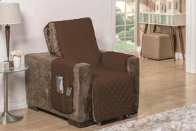 Protetor capa para sofá poltrona de 1 lugar em dupla face impermeável com viés e matelado com porta objetos largura do assento de 50cm