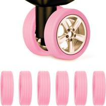 Protetor Capa Roda Silicone Kit 8 Peças Mala Cadeira Rodinha Redutor Ruído Viagem Universal