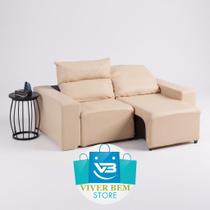 Protetor Capa Sofá Retrátil e Reclinável 2 ou 3 lugares Veste Fácil Tamanho:2 LUGARES LISOCor:Avelã