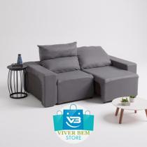 Protetor Capa Sofá Retrátil e Reclinável 2 ou 3 lugares Veste Fácil Tamanho:2 LUGARES LISOCor:Chumbo