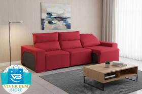 Protetor Capa Sofá Retrátil e Reclinável 2 ou 3 lugares Veste Fácil Tamanho:3 LUGARES LISOCor:Vermelho