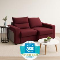 Protetor Capa Sofá Retrátil e Reclinável 2 ou 3 lugares Veste Fácil Tamanho:3 LUGARES LISOCor:Vinho