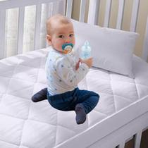 Protetor Colchão Impermeavel Berço Padrão Americano Anti Xixi Bebe Capa Protetora Segura Branca - Baby Deluxe