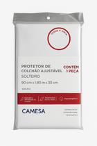 Protetor Colchão Impermeável PVC Solteiro Branco 90X190X30