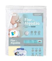Protetor Colchão Para Berço Flor Algodão 70X130Cm Fibrasca