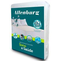 Protetor Colchão Queen Altenburg Sono e Saúde Malha Impermeável Branco Capa Antiácaro Antimicrobiana 160 x 200 x 40
