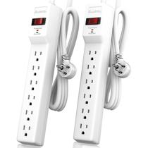 Protetor contra sobretensão Power Strip PLUGTUL de 6 tomadas de 4 pés com 980J