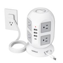 Protetor contra sobretensão Power Strip TESSAN Tower 3m com 8 AC 4 USB Protetor contra sobretensão Power Strip TESSAN Tower 3m com 8 AC 4 USB