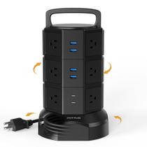 Protetor contra sobretensão Power Strip Tower JACKYLED 1625W 13A preto Protetor contra sobretensão Power Strip Tower JACKYLED 1625W 13A preto