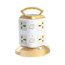 Protetor contra surtos de régua de energia - Torre de régua de energia com 3 portas USB e 8 plugues de soquete universais, cabo de extensão de 6,6 pés de comprimento - Estação de carregamento universal Vert