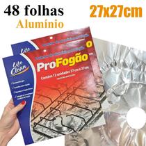 Protetor de alumínio para Fogão com 48 unid, forra Fogão, Alumínio, Tradicional, Higiene