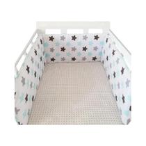 Protetor De Berço Nordic Stars Com Zíper, Design De Peça Única, Almofada Para Berço 200x30 Cm