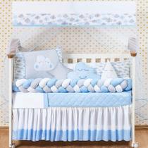 Protetor De Berço Nuvem 12 Peças Com Trança E Saia Box ul