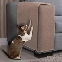 Protetor de Braço de Sofá Arranhador Gatos Kit 2 Peças Bege