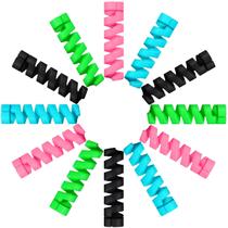 Protetor de cabo de carregador Jetec 24 peças de silicone preto rosa azul verde