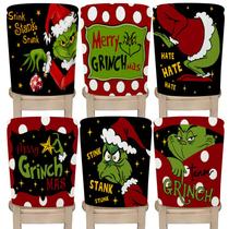 Protetor de capas de cadeira Grinch Christmas Polyester 6 unidades